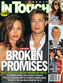 Illustration for article titled Angelina Breaks Promises; Britney Has Secrets, Everyone Wants To Lose Weight